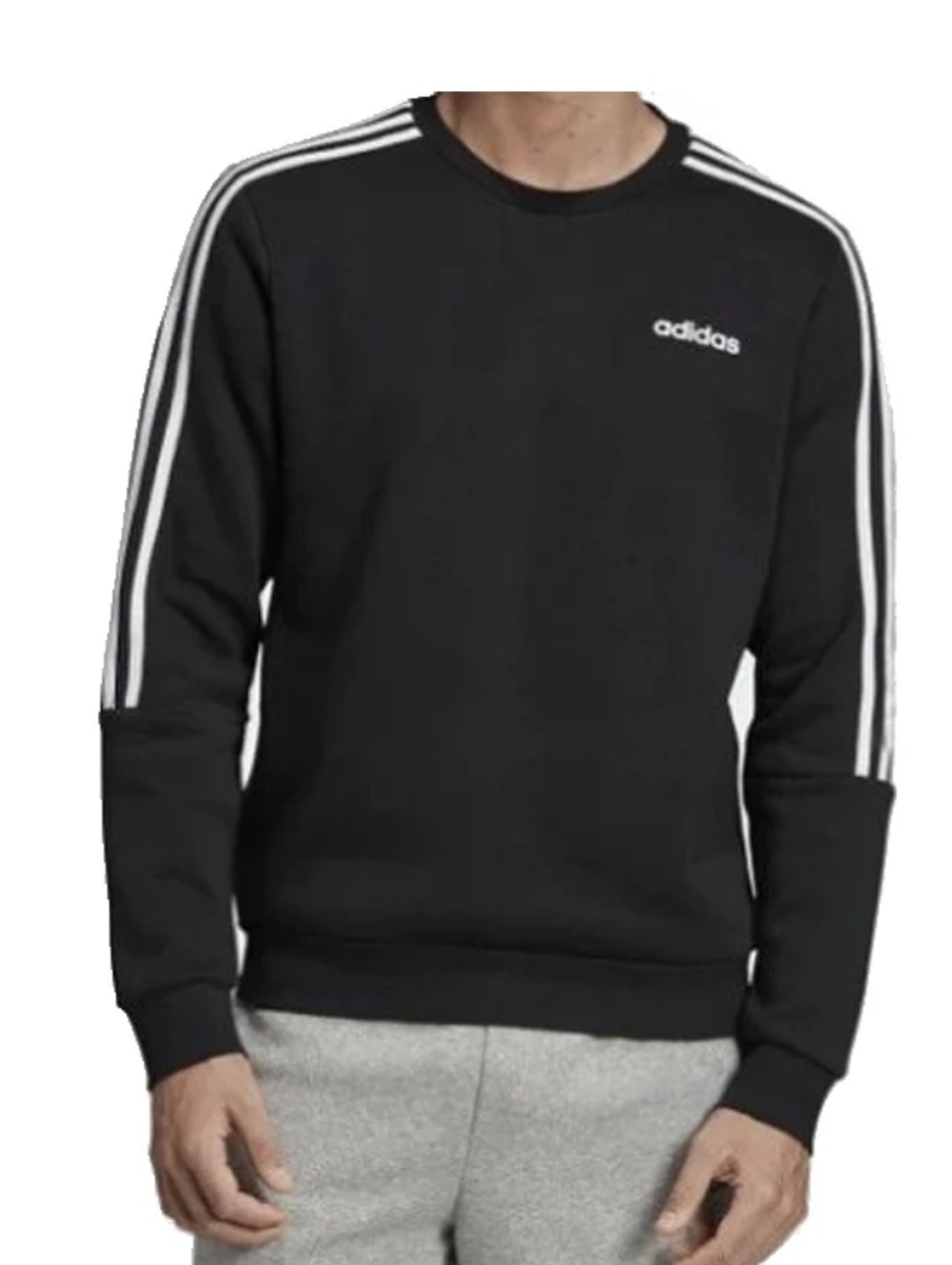 Adidas M Crew 3S Training Sports Pullover Sweatshirt